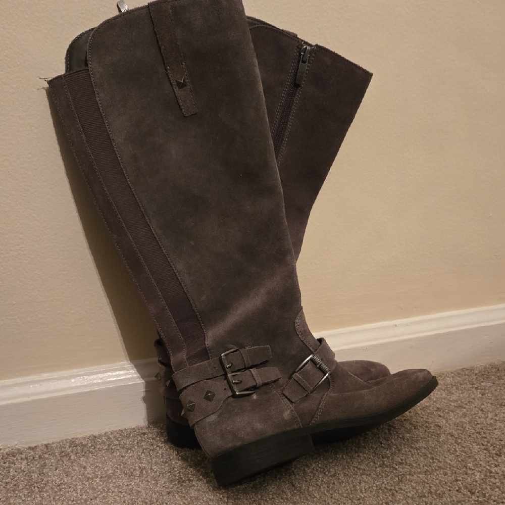 Marc Fisher Over the Knee Boots in Dark Gray